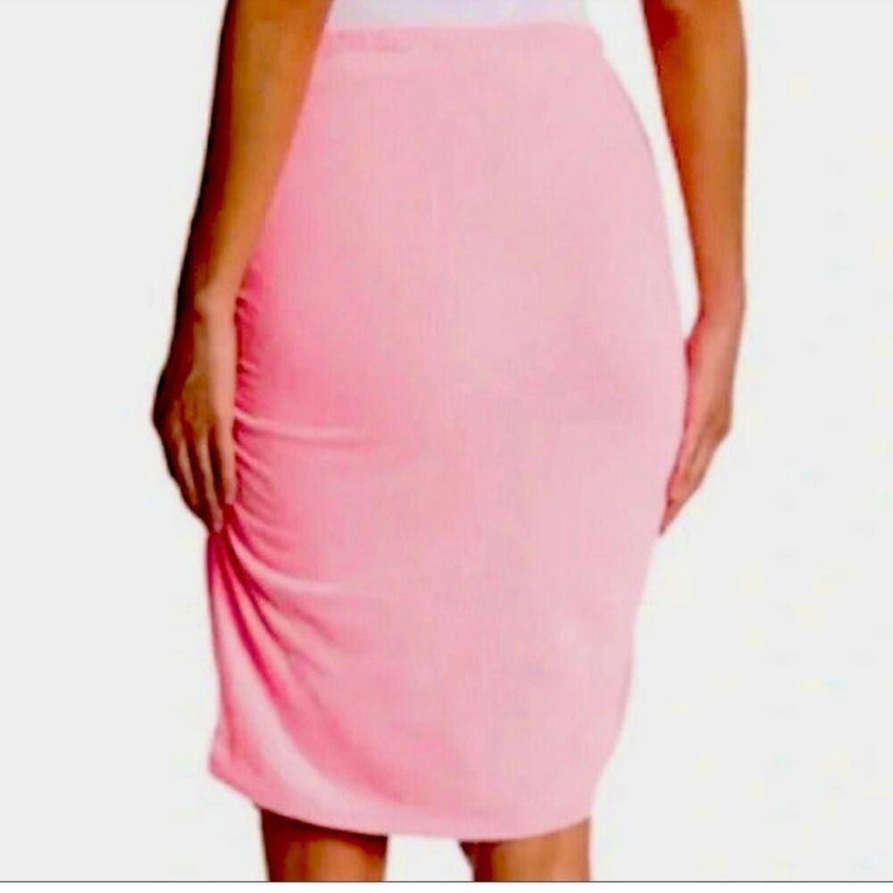 Sundry pink peach pop rouched mini skirt size 1 - Picture 3 of 7